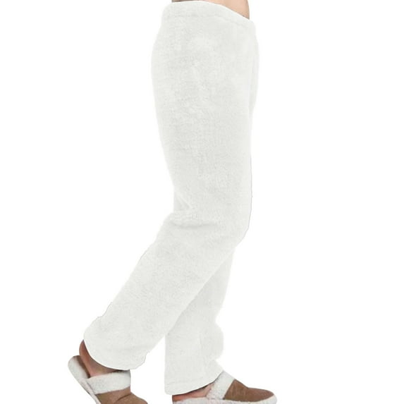 Kureaily Men's Winter Fashion Solid Color Coral Velvet Home Pajama Pants Warm And Comfortable Pants