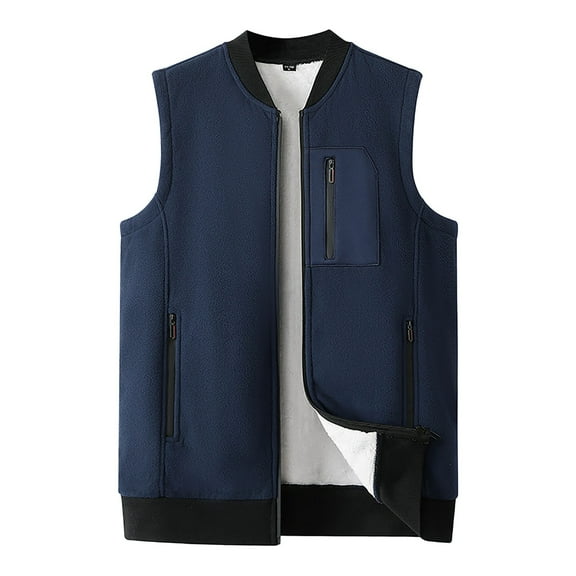 Kureaily Mens Autumn Winter Vest Coat Cardigan Coat Casual Vest Warm Vest Loose Jacket