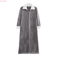 thumbnail image 1 of Kureaily Mens Bathrobe Autumn Winter Flannel Pajamas Loose Zippered Thick Nightgown Lounging Suit Summer Sleepwear, 1 of 5