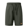 thumbnail image 1 of Kureaily Mens Casual Shorts Draw Rope Summer Beach Shorts Leather Label, 1 of 7