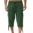thumbnail image 1 of Kureaily Mens Cotton Linen Capri Pants Light Loose 3/4 Long Shorts Elastic Waist Drawstring Casual Beach Trousers, 1 of 4