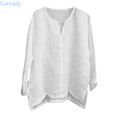 thumbnail image 1 of Kureaily Mens Linen Shirts Casual Cotton Long Sleeve Regular-Fit T-Shirt Summer Lightweight Beach Tops, 1 of 5