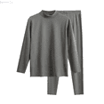 thumbnail image 1 of Kureaily Mens Middle Neck Pure Cotton Thermal Underwear Set Thin Autumn Clothes And Pants Bottoming Shirt Pajama Pants Sleepwear, 1 of 5