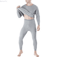 thumbnail image 1 of Kureaily Mens Round Neck Pure Cotton Thermal Underwear Set Thin Autumn Clothes And Pants Bottoming Shirt Mens Pajama Set, 1 of 7