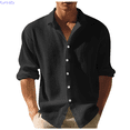 thumbnail image 1 of Kureaily Mens Shirt Waffle Button Down Shirts Long Sleeve Casual Work Dress Shirt, 1 of 1