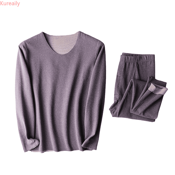 Kureaily Mens Warm Underwear Mens Plush Thickened And Fast Heating Bottom Autumn Clothes And Autumn Pants Set Summer Sleepwear