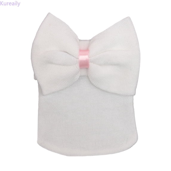 Kureaily Baby Bow Knot Turban Hat Toddler Hat Head Wrap Cap ,Baby Cap Size 0-3 Months ,White