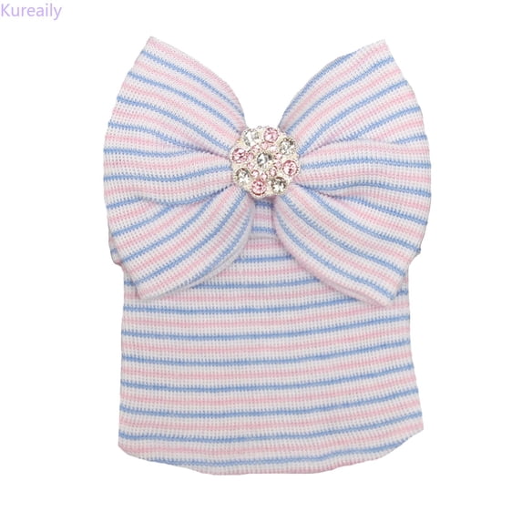 Kureaily Baby Bow Knot Turban Hat Toddler Hat Head Wrap Cap ,Spring Summer Sun Baby Caps Size 0-3 Months ,Light Pink