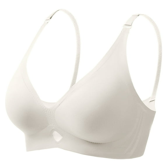 Kureaily Non Wired Bra Women's Padded Full Cup Bra Without Underwire With Padding Bustier Bralette Breathable Soft Womens Deep V Bras