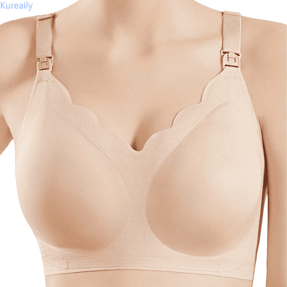 Kureaily Nursing Bra Wavy Breastfeeding Bras For Women Maternity Support Pregnancy Sleep Bralette Padded Bras