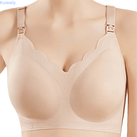 Kureaily Nursing Bra Wavy Breastfeeding Bras For Women Maternity Support Pregnancy Sleep Bralette Womens Deep V Bras