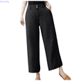 thumbnail image 1 of Kureaily Pants Waist Elastic Band Balloon Linen Loose Casual Women Summer Women Lightweight Pants, 1 of 5
