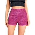 thumbnail image 1 of Kureaily Sequined Rave Shorts Women's High Waist Casual Loose A Line Shorts Glitter Clubwear Night Out Shorts Womens Casual Shorts, 1 of 4