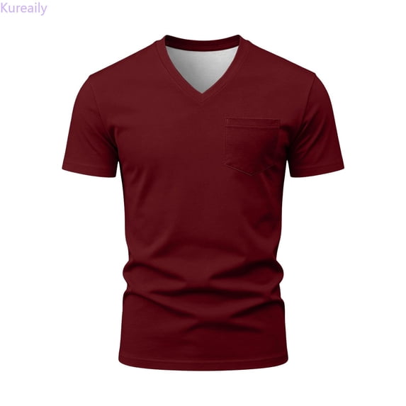 Kureaily Short Sleeve Pocket T Shirt Comfortable Crew Neck Casual Tee For Everyday Wear And Outdoor Activities Men's Loose T-Shirt, Size XX-Large
