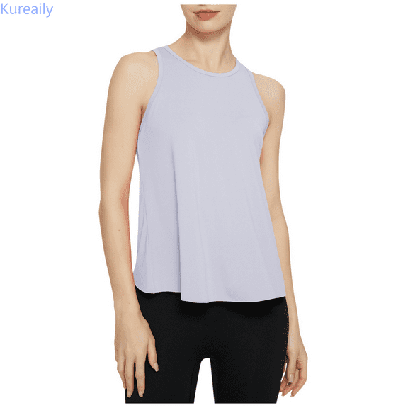 Kureaily Sleeveless Racerback Women's Sports Running Tailcoat Beauty Back Fitness Top Split Loose Yoga Cover Up Summer Slim Fitted Camisole