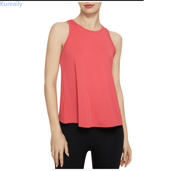 Kureaily Sleeveless Racerback Women's Sports Running Tailcoat Beauty Back Fitness Top Split Loose Yoga Cover Up Summer Summer Sleeveless Tanks