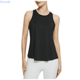 thumbnail image 1 of Kureaily Sleeveless Racerback Women's Sports Running Tailcoat Beauty Back Fitness Top Split Loose Yoga Cover Up Summer Women's Basic Tank Tops, 1 of 6