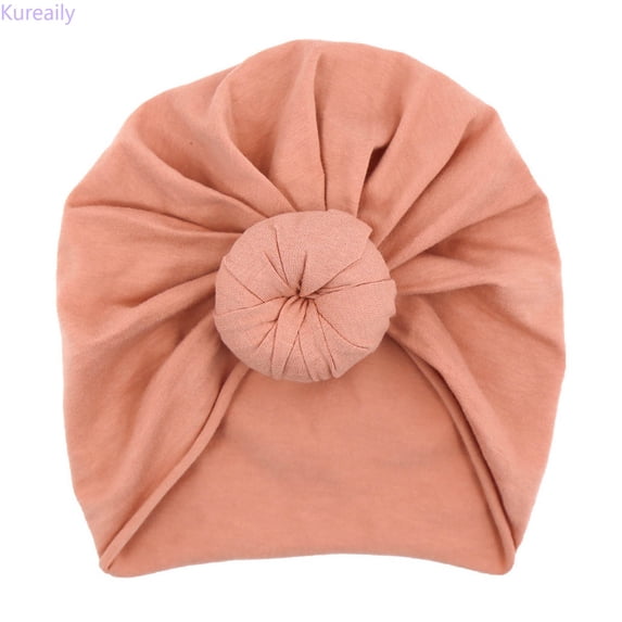 Kureaily Soft Baby Hat With Knot Top Cap For Boys Girls Toddlers ,Baby Hat Size 0-3 Years ,Light Pink