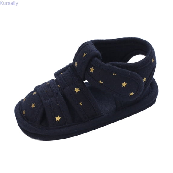 Kureaily Spring And Summer Children Baby Toddler Shoes Boys And Girls Sandals Flat Bottom Round Toe Light Soft Solid Color Comfortable 0-6 Months
