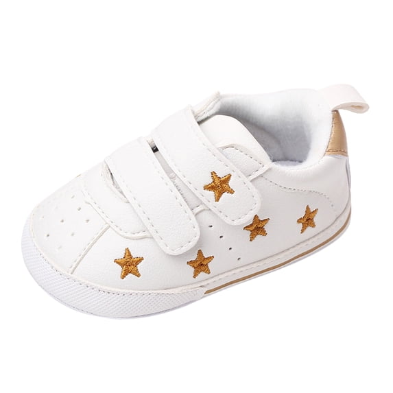 Kureaily Spring And Summer Children Toddler Shoes Boys And Girls Sports Shoes Flat Bottom Light Double Strap Hook Loop Comfortable/ Size 6,12-18 Months(Gold)