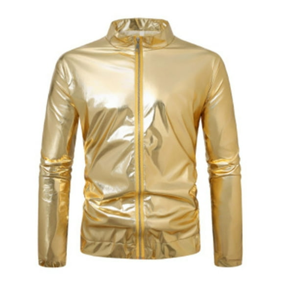 Kureaily Stage Performance Jacket Show Costume Outerwear With Stand Collar And Zipper Closure For Casual Wear Jackets for Men