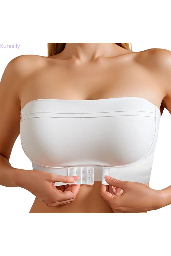 Strapless Silicone Bra Push Up Backless Sticky Bras For Cleavage Enhancer Womens Comfortable Bra,Size 34,(Gray)