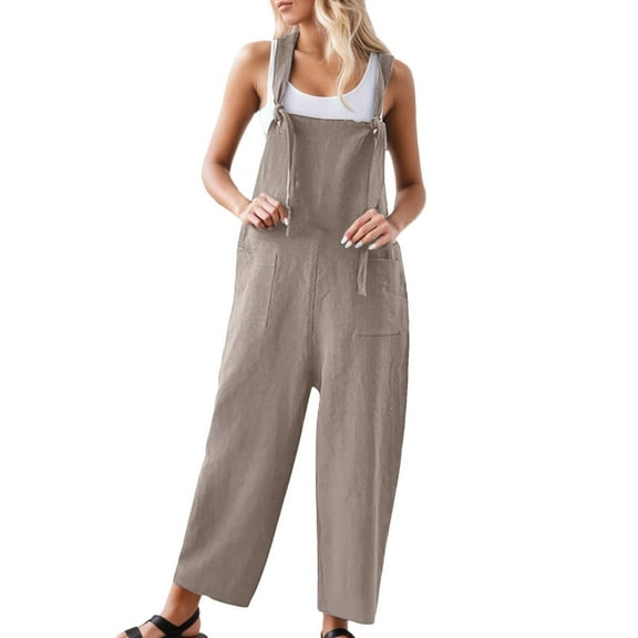 Kureaily Stylish Casual Overalls Jumpsuit With Pockets Plus Size Denim Romper For Everyday Wear Comfortable Soft Stretch Fabric Beach Lounge Jumpsuit