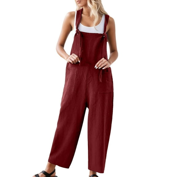 Kureaily Stylish Casual Overalls Jumpsuit With Pockets Plus Size Denim Romper For Everyday Wear Comfortable Soft Stretch Fabric Beach Lounge Jumpsuit