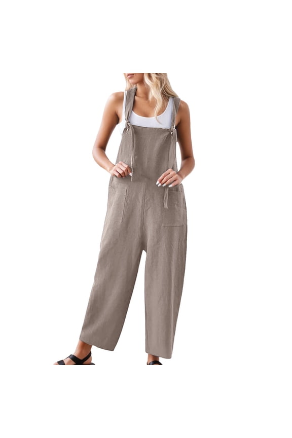 Stylish Casual Overalls Jumpsuit With Pockets Plus Size Denim Romper For Everyday Wear Comfortable Soft Stretch Fabric Straight Leg Pant