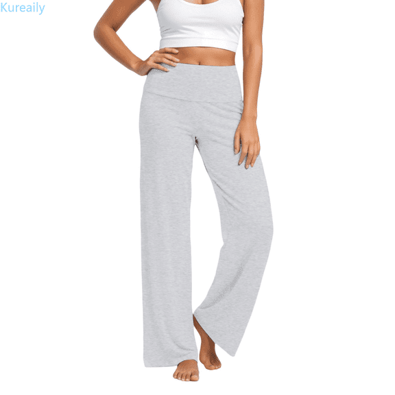 Kureaily Stylish Casual Trousers Flared Leg Comfort Fit Low Rise Everyday Wear Soft Stretch Fabric Modern Versatile Bottoms Women Summer Pants