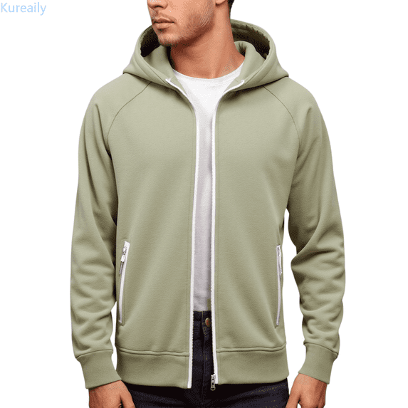 Kureaily Stylish Hoodies For Men Comfortable And Versatile Zip Up Sweatshirts For Casual Wear In Fall And Winter Men's Crewneck Sweatshirts