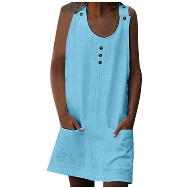 Kureaily Summer Women's Button Front Dress With Pockets | & Versatile For Everyday Style T Shirt Dresses for Women Short Sleeve plus Size Dress Casual