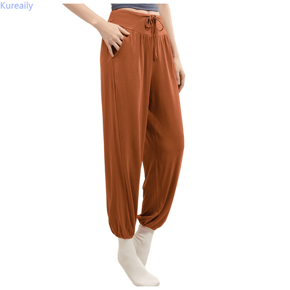 Kureaily Terecey Pantaloni Harem Donna Pantaloni Da Yoga Donna Con Tasche Pantaloni Donna Eleganti Vita Alta Pantaloni Donna Sprotivi Cotone Per Jogging Work Casual Pants