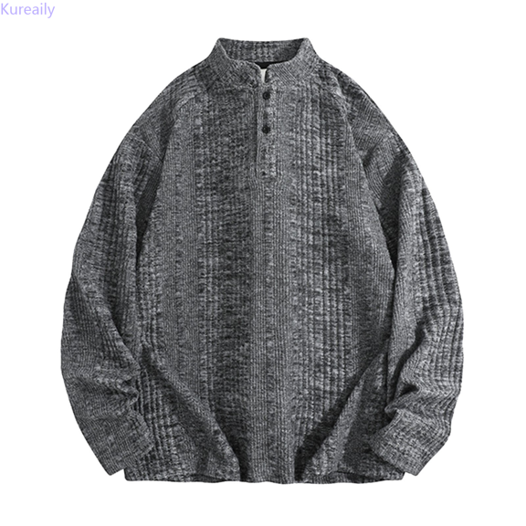 Kureaily Thermal Long Sleeve Shirt Winter Warm Lined Base Layer Top For Cold Weather Comfort Fit Activewear Casual Button Down Washed T-Shirts