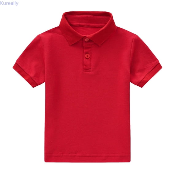 Kureaily Toddler Boys Girls Short Sleeve Summer Casual Solid Gentleman Tops Holiday Shirts T Shirt 4-5 Years