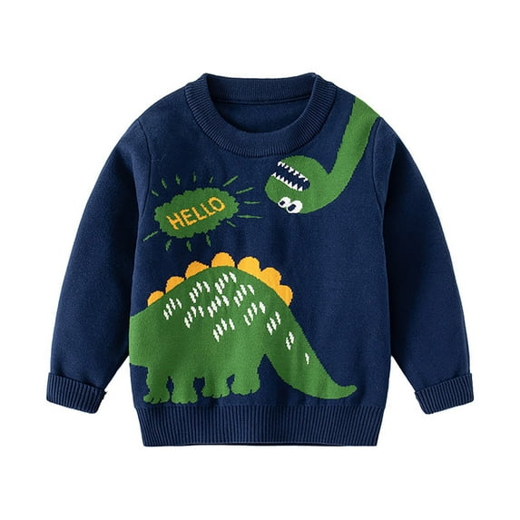 Kureaily Toddler Boys Girls Winter Long Sleeve Dinosaur Knit Sweater Base Warm Winter Sweater For Children Clothes Baby Sweater 12 Months 7 Month 18-24 Months