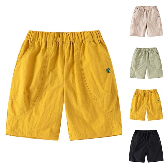 Kureaily Toddler Boys' Loose Fit Shorts 5 Point Play Pants For Everyday Outdoor Activities ,Solid Color Basic Casual ShortsSize 2-3 Years ,Black
