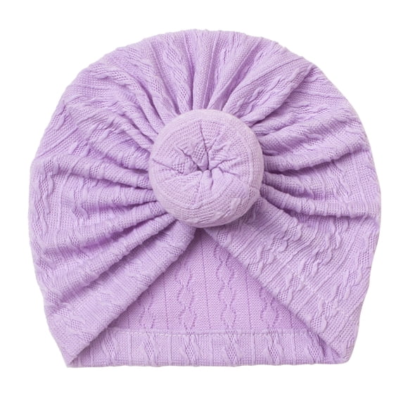 Kureaily Toddler Baby Boys Girls Solid Cap Beaniess Knotted Elastics Turban Hat ,Baby Hat One Size ,Purple