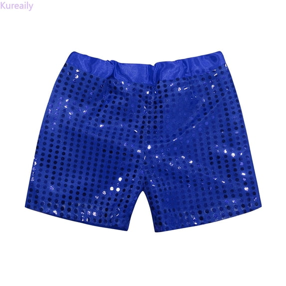 Kureaily Toddler Kids Baby Girls Boys Sparkly Sequins Elastic Waist Birthday Shorts Pants Party Shorts/ 3-4 Years/ Little Kid (Blue)