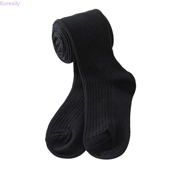 Kureaily Toddler Kids Baby Girls Cotton Leggings Knitted Tights Stretchy Basic Full Length Pants Pantyhose For Spring Autumn Stocking/ 2-4 Years/ Little Kid (Black)