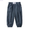 thumbnail image 1 of Kureaily Toddler Kids Boy Girl Casual Basic Plain Soft Trousers Baby Spring Summer Comfy Linen Pants 5-6 Years, 1 of 6