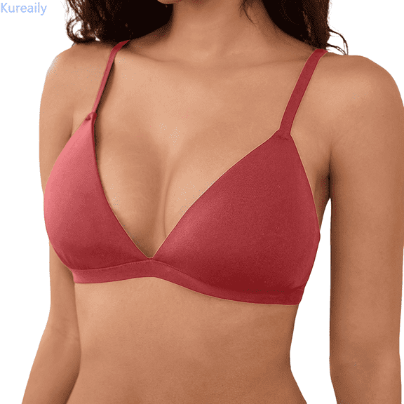 Kureaily Triangle Bralette Unlined Bras No Underwire Comfortable Unpadded Everyday Bra Bras for Women