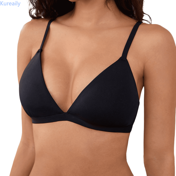 Kureaily Triangle Bralette Unlined Bras No Underwire Comfortable Unpadded Everyday Bra Full Coverage Bras