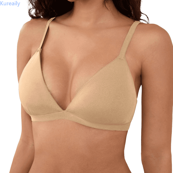 Kureaily Triangle Bralette Unlined Bras No Underwire Comfortable Unpadded Everyday Bra Womens Comfortable Bra