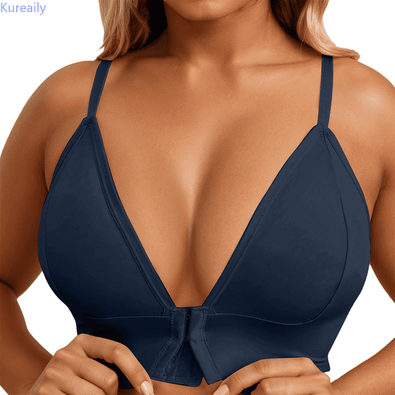 Kureaily Triangle Cup Bra With Front Closure And Thin Straps For Comfortable All Day Wear Bras for Women