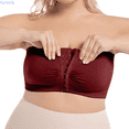 thumbnail image 1 of Kureaily Versatile Front Closure Strapless Bra For Everyday Comfort And Casual Wear Womens Deep V Bras, 1 of 5