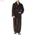 thumbnail image 1 of Kureaily Winter Facecloth Men's Large Size Bathrobe Long Winter Thickening Mens Pajamas Set Shorts, 1 of 5