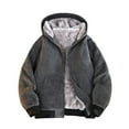 thumbnail image 1 of Kureaily Winter Fleece Jacket Heavyweight Hooded Coat Outdoor Warm Lined Full Zip Up Windproof Soft Thermal Pullover Casual Loose Fit Retro Style Coats For Cold Weather Warm Coat, 1 of 4