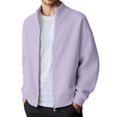 thumbnail image 1 of Kureaily Winter Solid Color Rib Knit Double Zipper Casual Jacket Without Hood With Texture For Everyday Wear Warm Coat, 1 of 4