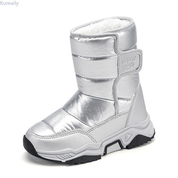 Kureaily Winter Warm Boots For Girls Lined Long Shaft Outdoor Cold Weather Footwear With Thick Insulation For Maximum Comfort And 4-4.5 Years